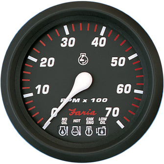 Faria Professional Red 4" Tachometer - 7,000 RPM w/System Check | 34650