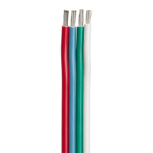 Ancor Flat Ribbon Bonded RGB Cable 18/4 AWG - Red, Light Blue, Green &amp; White - 100&#39; | 160010