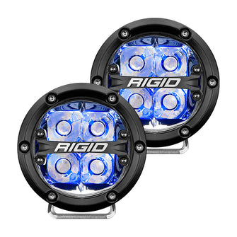 RIGID Industries 360-Series 4" LED Off-Road Spot Beam w/Blue Backlight - Black Housing | 36115