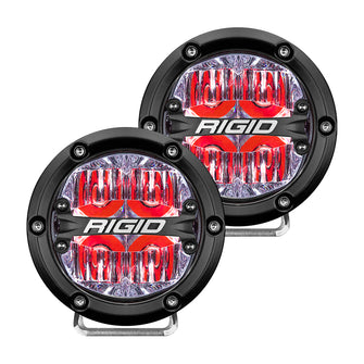 RIGID Industries 360-Series 4" LED Off-Road Fog Light Drive Beam w/Red Backlight - Black Housing | 36116