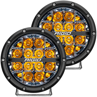 RIGID Industries 360-Series 6" LED Off-Road Fog Light Spot Beam w/Amber Backlight - Black Housing | 36201