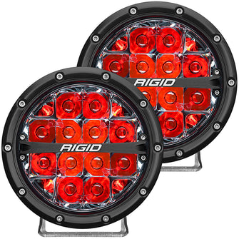 RIGID Industries 360-Series 6" LED Off-Road Fog Light Spot Beam w/Red Backlight - Black Housing | 36203