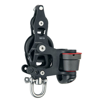 Harken 45mm Single Aluminum Element Fiddle Block w/Swivel, Becket & 150 Cam Cleat | 6234