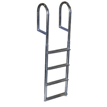Dock Edge Welded Aluminum Fixed Wide Step Ladder - 4-Step | DE2044F