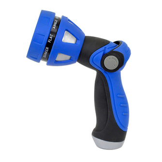 HoseCoil Thumb Lever Nozzle w/Metal Body & Nine Pattern Adjustable Spray Head | WN815
