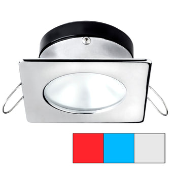 i2Systems Apeiron A1120 Spring Mount Light - Square/Round - Red, Cool White & Blue - Polished Chrome | A1120Z-12HAE