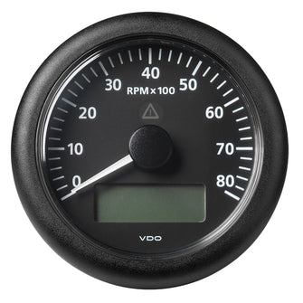 Veratron 3-3/8" (85MM) ViewLine Tachometer with Multi-Function Display - 0 to 8000 RPM - Black Dial & Bezel | A2C59512395