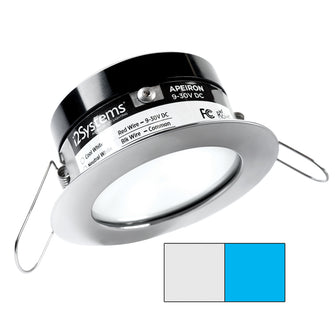 i2Systems Apeiron A503 3W Spring Mount Light - Cool White & Blue - Polished Chrome Finish | A503-11AAG-E