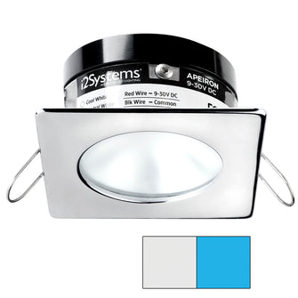 i2Systems Apeiron A503 3W Spring Mount Light - Square/Round - Cool White & Blue - Polished Chrome Finish | A503-12AAG-E