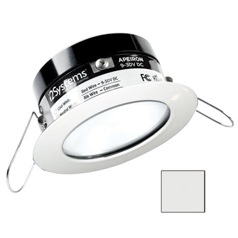 i2Systems Apeiron PRO A503 - 3W Spring Mount Light - Round - Cool White - White Finish | A503-31AAG