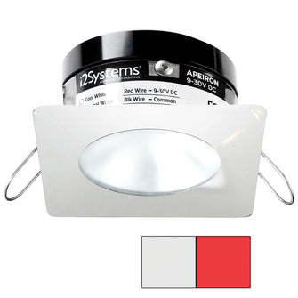 i2Systems Apeiron PRO A503 - 3W Spring Mount Light - Square/Round - Cool White & Red - White Finish | A503-32AAG-H