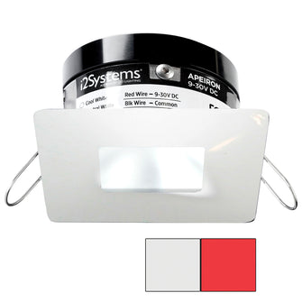 i2Systems Apeiron PRO A503 - 3W Spring Mount Light - Square/Square - Cool White & Red - White Finish | A503-34AAG-H