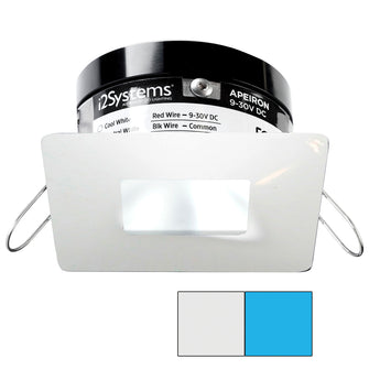 i2Systems Apeiron PRO A503 - 3W Spring Mount Light - Square/Square - Cool White & Blue - White Finish | A503-34AAG-E