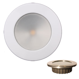 Lunasea &ldquo;ZERO EMI&rdquo; Recessed 3.5&rdquo; LED Light - Warm White w/White Stainless Steel Bezel - 12VDC | LLB-46WW-0A-WH