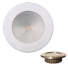 Lunasea &ldquo;ZERO EMI&rdquo; Recessed 3.5&rdquo; LED Light - Warm White, Red w/White Stainless Steel Bezel - 12VDC | LLB-46WR-0A-WH