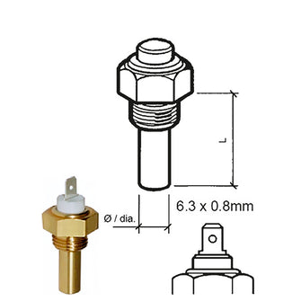 Veratron Coolant Temperature Sensor - 40&deg;C to 120&deg;C - M14 x 1.5 Thread | 323-801-001-006N