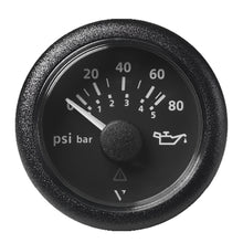 Veratron 52MM (2-1/16") ViewLine Oil Pressure Gauge 80 PSI/5 Bar - Black Dial & Round Bezel | A2C59514128