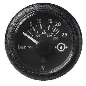 Veratron 52MM (2-1/16") ViewLine Transmission Oil Pressure 25 Bar/350 PSI - Black Dial & Round Bezel | A2C59514136