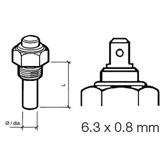 Veratron Engine Oil Temperature Sensor - Single Pole, Common Ground - 50-150&deg;C/120-300&deg;F - 6/24V - M14 x 1.5 Thread | 323-801-004-002N