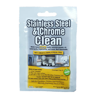 Flitz Stainless Steel & Chrome Cleaner Degreaser 8" x 8" Towelette Packet | SP 01501