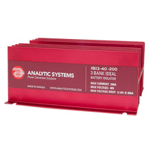 Analytic Systems 200A, 40V 3-Bank Ideal Battery Isolator | IBI3-40-200