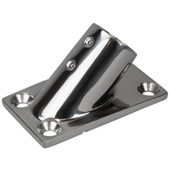 Sea-Dog Rail Base Fitting Rectangular Base 45&deg; 316 Stainless Steel - 3-1/4" x 1-7/8" - 1" OD | 281451-1