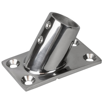 Sea-Dog Rail Base Fitting Rectangular Base 60&deg; 316 Stainless Steel - 1-7/8" x 3-1/4" - 1" OD | 281601-1