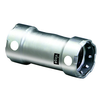 Viega MegaPress 1/2" Stainless Steel 304 Coupling w/o Stop - Double Press Connection - Smart Connect Technology | 95310