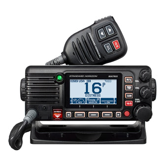 Standard Horizon GX2400B Matrix Black VHF w/AIS, Integrated GPS, NMEA 2000 30W Hailer, & Speaker Mic | GX2400B