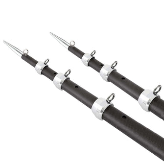 Tigress XD 3K Carbon Fiber Telescoping Outrigger Poles - 21 - Matte Black/ Silver - Pair | 88679-4