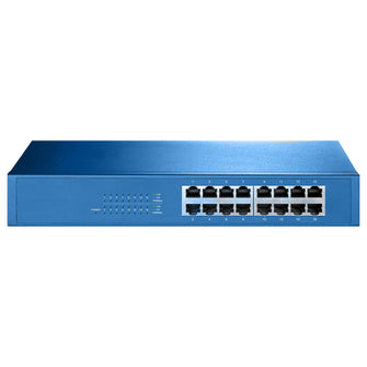 Aigean 16-Port Network Switch - Desk or Rack Mountable - 100-240VAC - 50/60Hz | NS-16