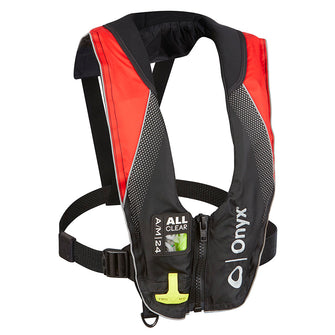 Onyx A/M-24 Series All Clear Automatic/Manual Inflatable Life Jacket - Black/Red - Adult | 132200-100-004-20