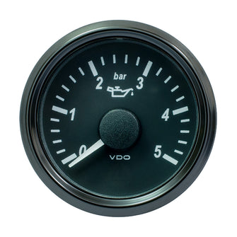 VDO SingleViu 52mm (2-1/16") Oil Pressure Gauge - 5 Bar - 0-180 Ohm | A2C3833160030