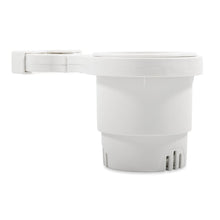 Camco Clamp-On Rail Mounted Cup Holder - Large for Up to 2" Rail - White | 53083