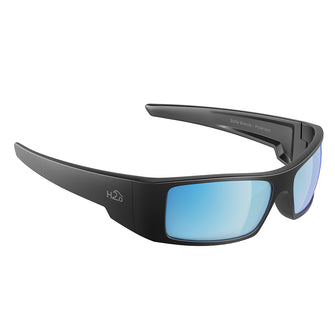 H2Optix Waders Sunglasses Matt Gun Metal, Grey Blue Flash Mirror Lens Cat.3 - AntiSalt Coating w/Floatable Cord | H2013