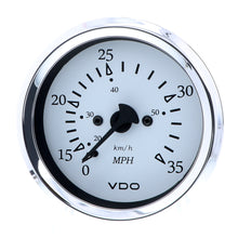 VDO Cockpit Marine 85MM (3-3/8") Pitot Speedometer - 0 to 35 MPH - White Dial/Chrome Bezel | 260-15271