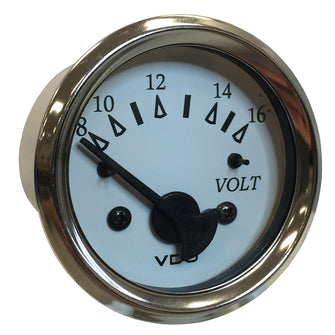 VDO Cockpit Marine 52MM (2-1/16") Voltmeter - White Dial/Chrome Bezel | 332-15282