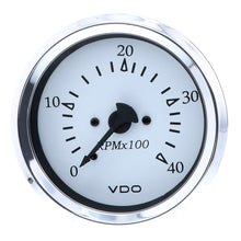 VDO Cockpit Marine 85MM (3-3/8") Diesel Tachometer - 4000 RPM - White Dial/Chrome Bezel | 333-15273