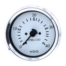 VDO Cockpit Marine 85MM (3-3/8") Diesel Tachometer - Alternator Input - White Dial/Chrome Bezel | 333-15272