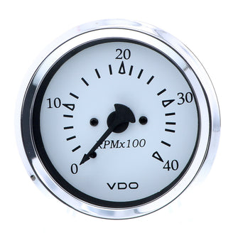 VDO Cockpit Marine 85MM (3-3/8") Diesel Tachometer - Alternator Input - White Dial/Chrome Bezel | 333-15272