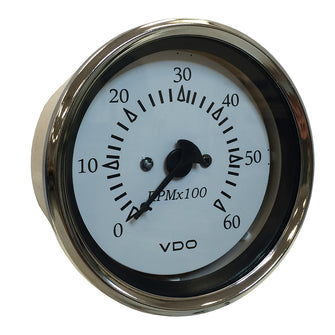 VDO Cockpit Marine 85MM (3-3/8") Sterndrive Tachometer - White Dial/Chrome Bezel | 333-15274