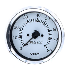 VDO Cockpit Marine 85MM (3-3/8") Outboard Tachometer - White Dial/Chrome Bezel | 333-15275