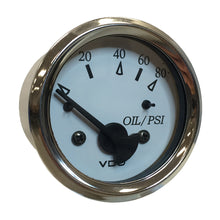 VDO Cockpit Marine 52MM (2-1/16") Oil Pressure Gauge - White Dial/Chrome Bezel | 350-15276