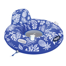 Aqua Leisure Supreme Lake Tube Hibiscus Pineapple Royal Blue w/Docking Attachment | APL20458