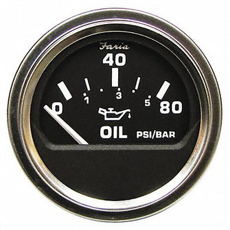 Faria 2" Heavy Duty Oil Pressure Gauge - 80 PSI - Black Dial & SS Bezel | 24004