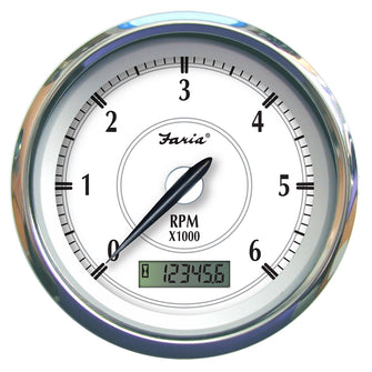 Faria Newport SS 4" Tachometer w/Hourmeter f/Gas Inboard - 6000 RPM | 45004