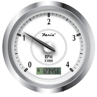 Faria Newport SS 4" Tachometer w/Hourmeter f/Diesel w/Magnetic Pick-Up - 4000 RPM | 45006