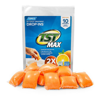 Camco TST MAX Orange RV Toilet Treatment Drop-Ins *10-Pack | 41178