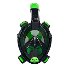 Aqua Leisure Frontier Full-Face Snorkeling Mask - Adult Sizing - Eye to Chin &gt; 4.5" - Green/Black | DPM17478LS2