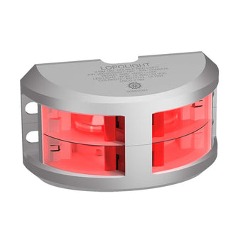 Lopolight Series 200-016 - Double Stacked Navigation Light - 2NM - Vertical Mount - Red - Silver Housing | 200-016G2ST